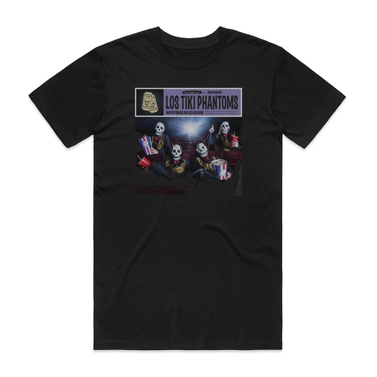 Los Tiki Phantoms Aventuras En Celuloide Album Cover T-Shirt Black