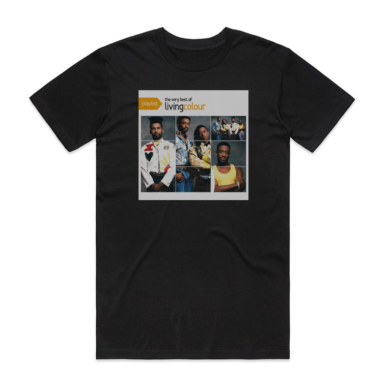 Living Colour Playlist The Very Best Of Living Colour Album Cover T-Shirt Black