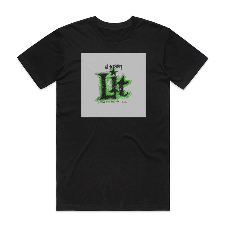 lil aaron Lit Album Cover T-Shirt Black