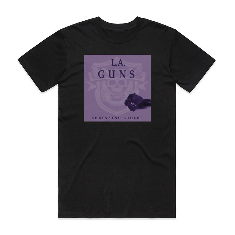 LA Guns Shrinking Violet Album Cover T-Shirt Black