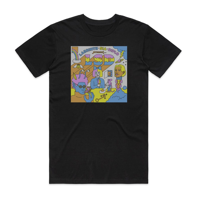 LSD Labrinth Sia Diplo Present Lsd Album Cover T-Shirt Black