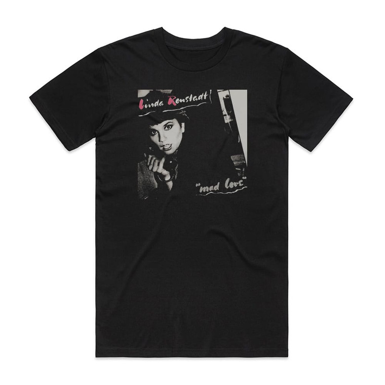 Linda Ronstadt Mad Love Album Cover T-Shirt Black