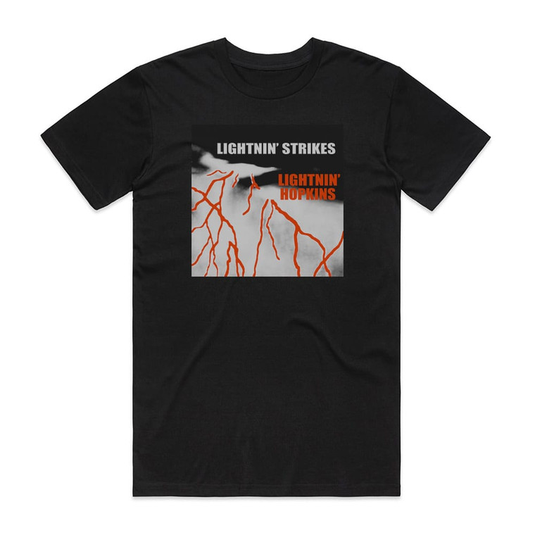 Lightnin Hopkins Lightnin Strikes 1 Album Cover T-Shirt Black