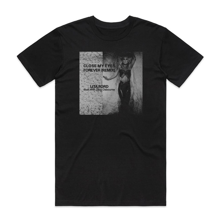 Lita Ford Close My Eyes Forever Album Cover T-Shirt Black