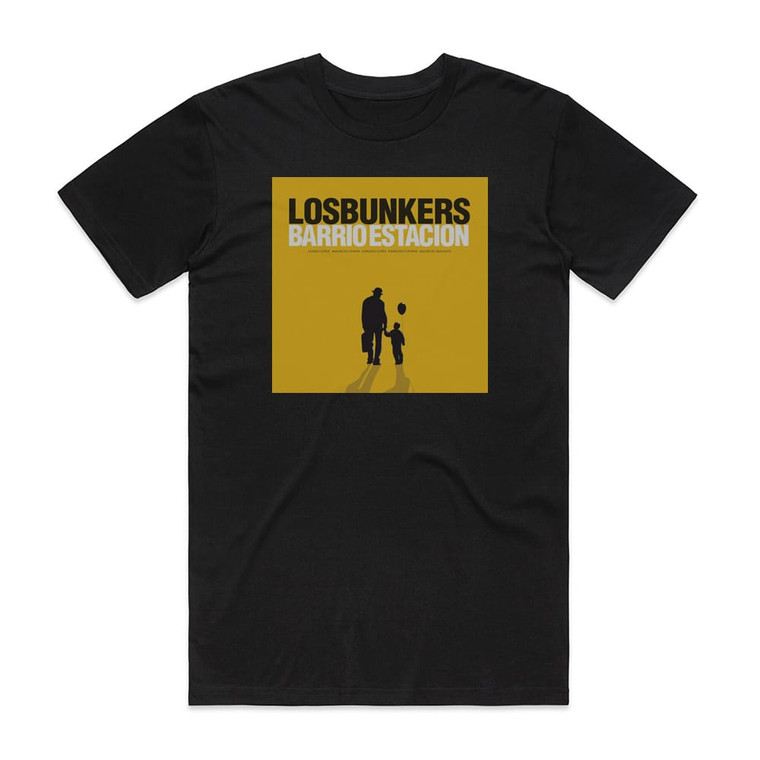 Los Bunkers Barrio Estacin Album Cover T-Shirt Black
