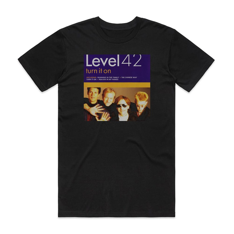 Level 42 Turn It On Album Cover T-Shirt Black