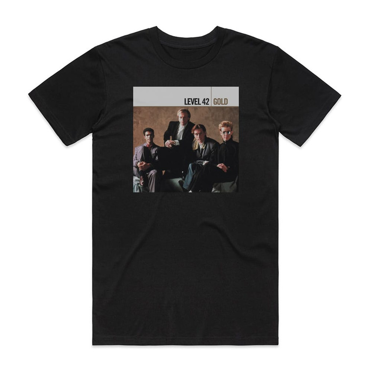 Level 42 Gold Album Cover T-Shirt Black
