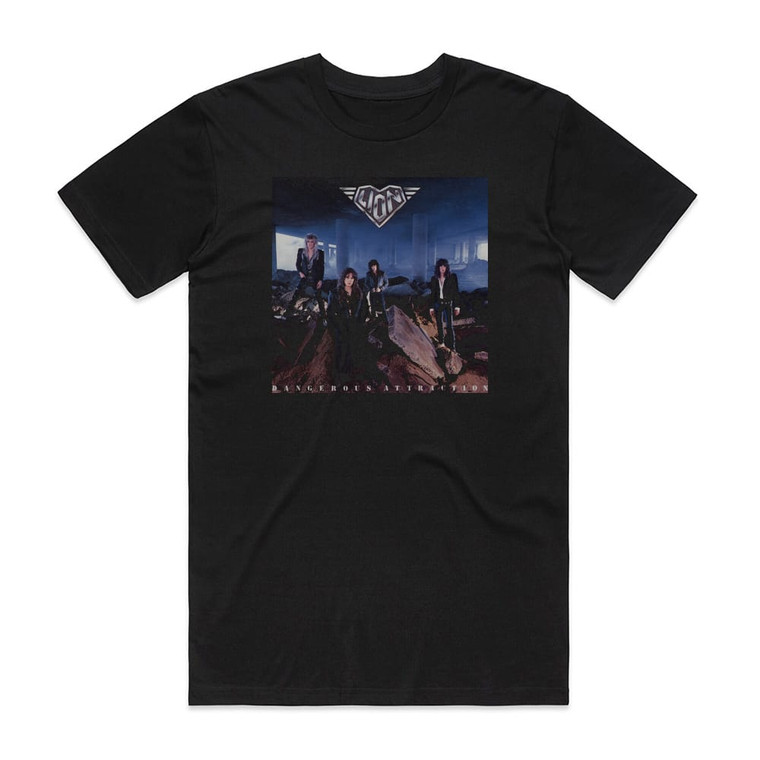 Lion Dangerous Attraction Album Cover T-Shirt Black