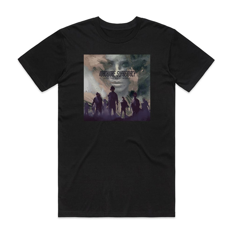 Machinae Supremacy Into The Night World Album Cover T-Shirt Black