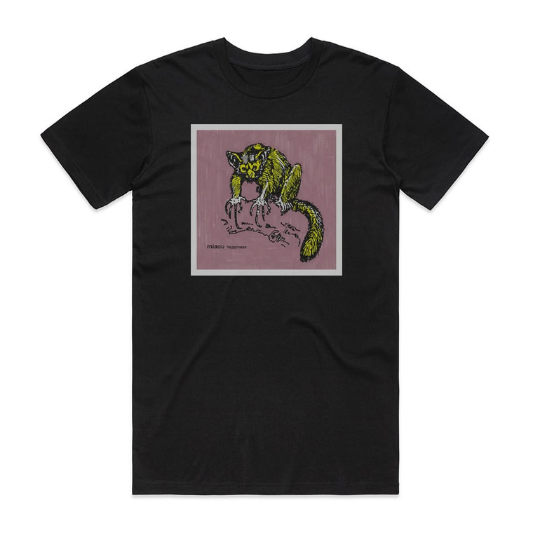 miaou Happiness Album Cover T-Shirt Black