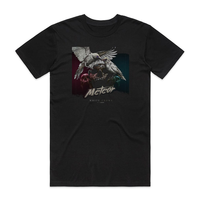 Meteor White Crows Album Cover T-Shirt Black