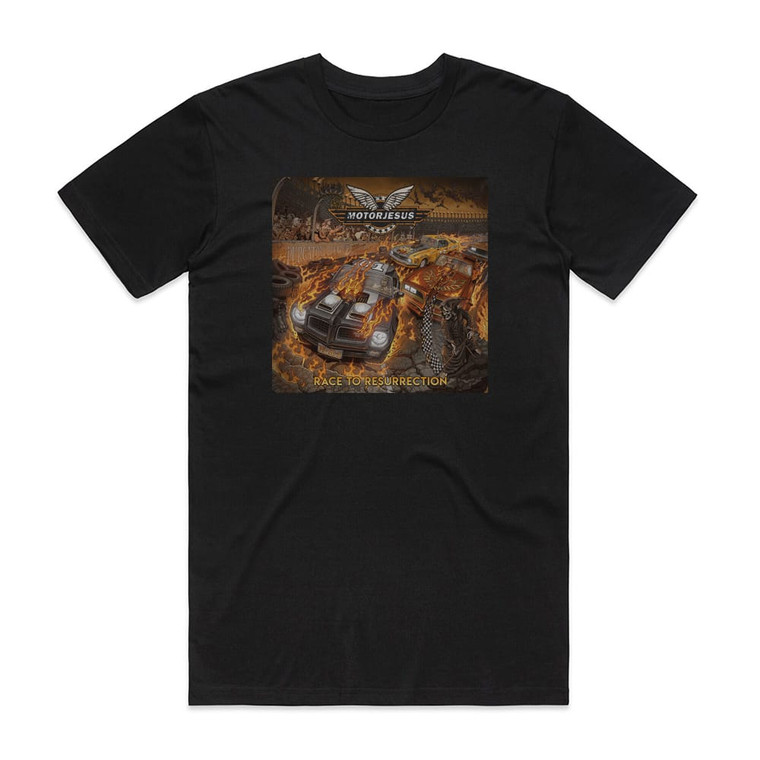 Motorjesus Race To Resurrection Album Cover T-Shirt Black