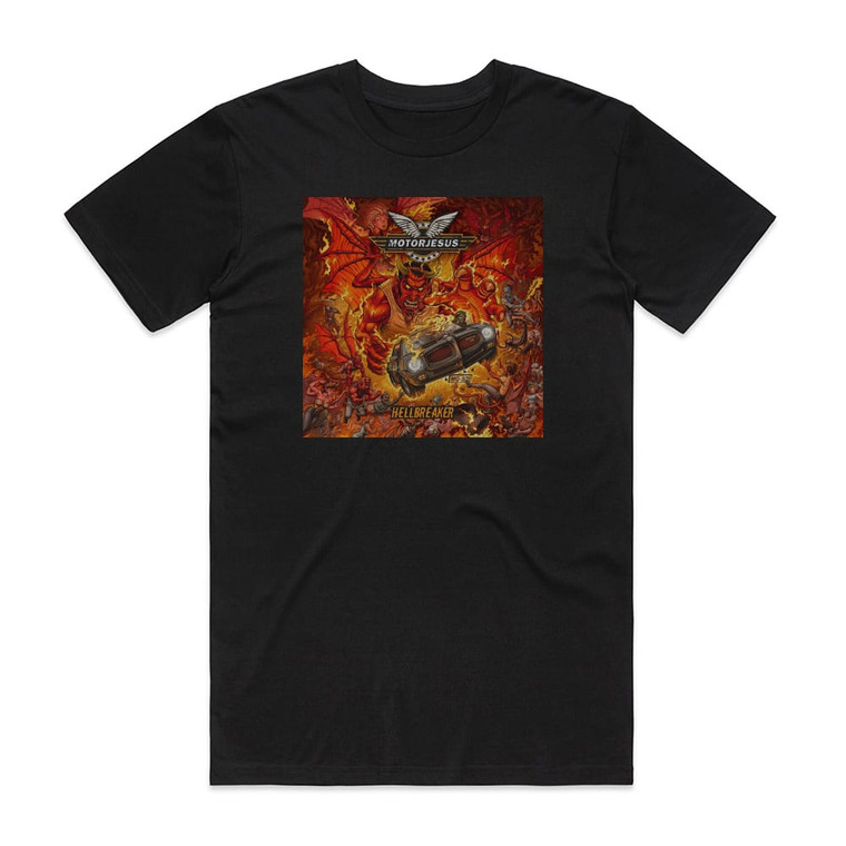 Motorjesus Hellbreaker 1 Album Cover T-Shirt Black