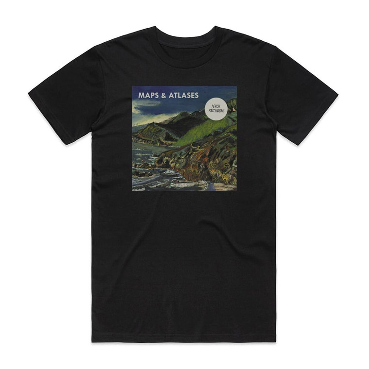 Maps and Atlases Perch Patchwork Album Cover T-Shirt Black