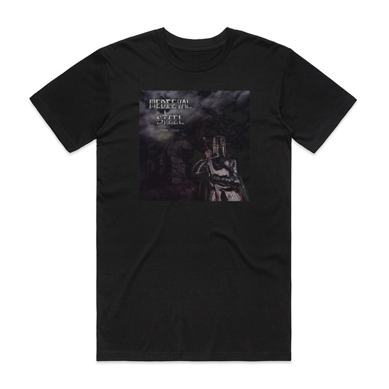 Medieval Steel Dark Castle Album Cover T-Shirt Black