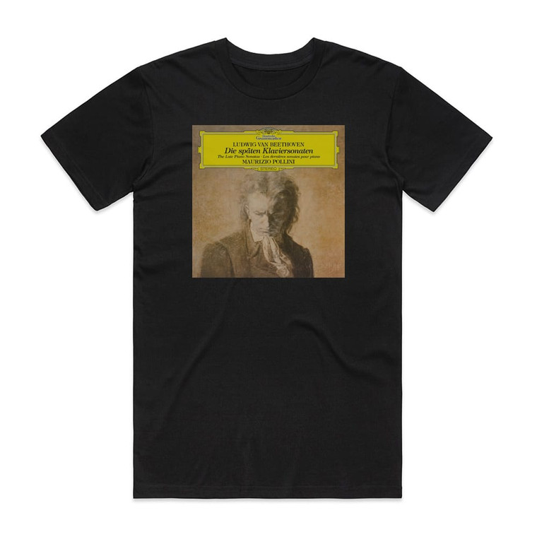 Maurizio Pollini The Late Piano Sonatas Album Cover T-Shirt Black
