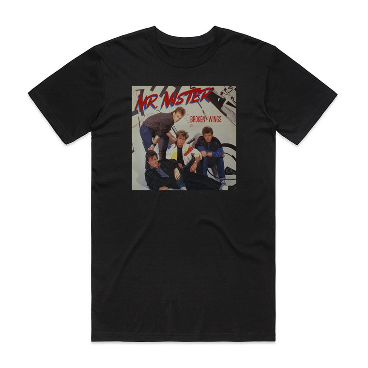 Mr Mister Broken Wings Album Cover T-Shirt Black
