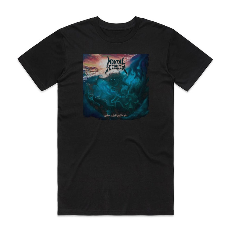 Mortal Scepter Where Light Suffocates Album Cover T-Shirt Black