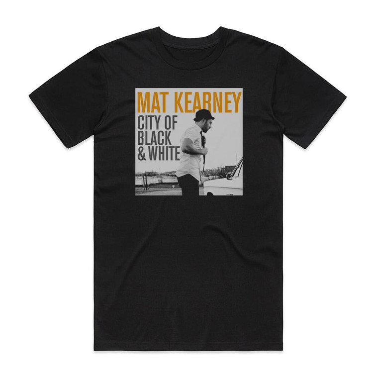 Mat Kearney City Of Black White Album Cover T-Shirt Black