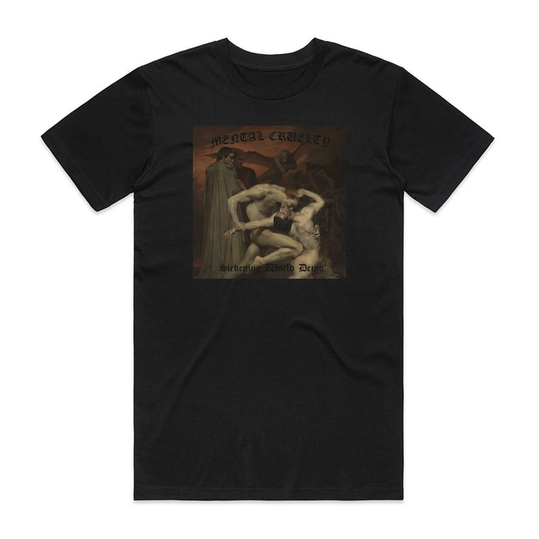 Mental Cruelty Sickening World Demo Album Cover T-Shirt Black