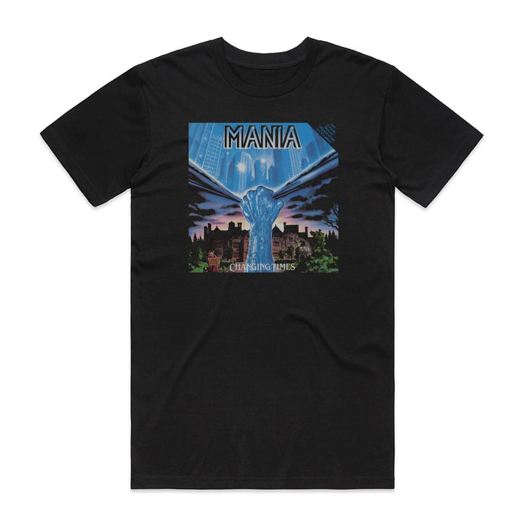 Mania Changing Times Album Cover T-Shirt Black Mania Changing Times Album Cover T-Shirt Black