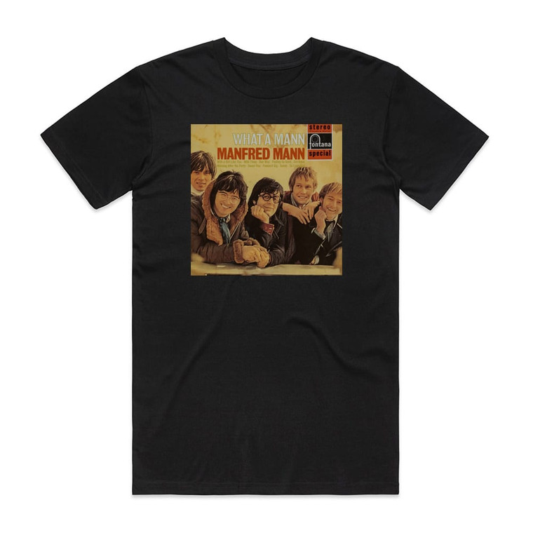 Manfred Mann What A Mann Album Cover T-Shirt Black
