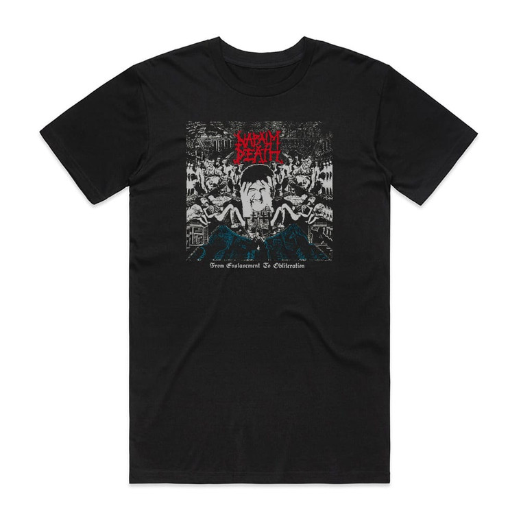 Napalm Death From Enslavement To Obliteration 1 Album Cover T-Shirt Black