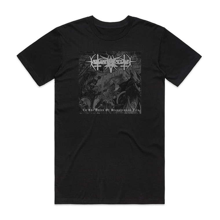 Nokturnal Mortum To The Gates Of Blasphemous Fire 1 Album Cover T-Shirt Black
