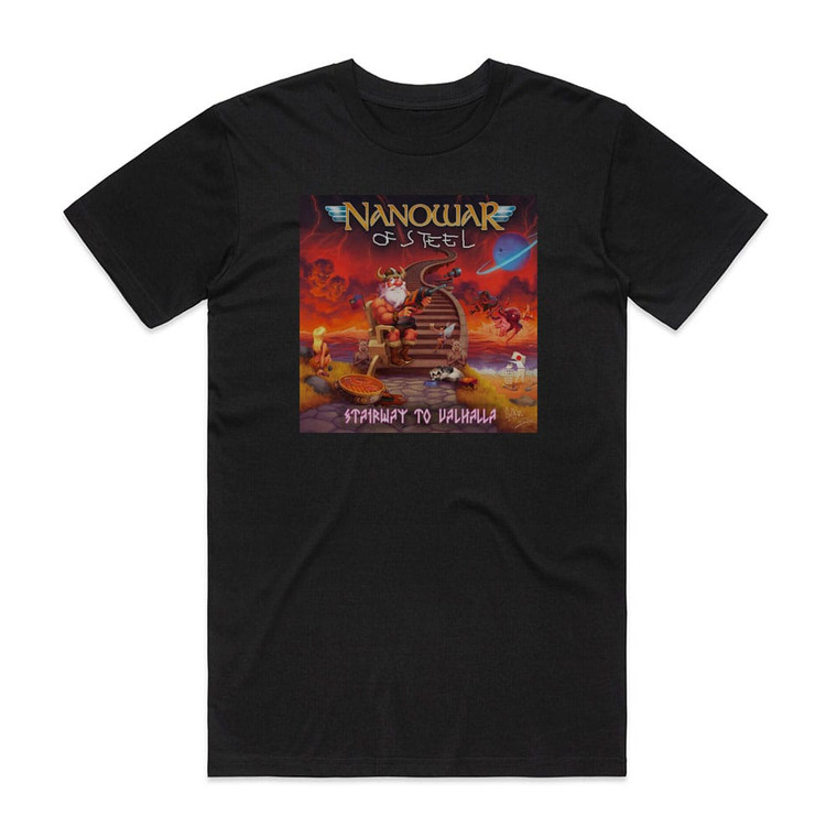 Nanowar Stairway To Valhalla Album Cover T-Shirt Black