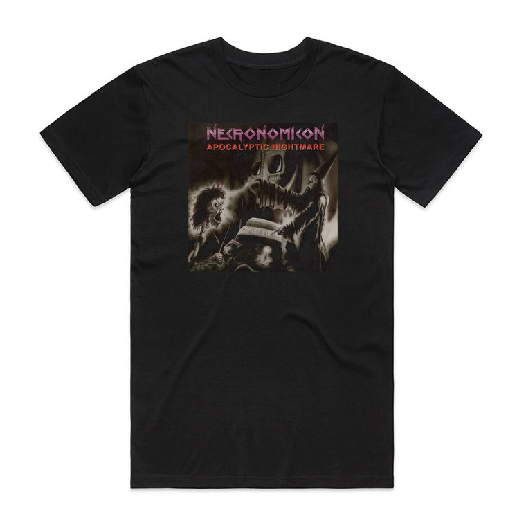 Necronomicon Apocalyptic Nightmare Album Cover T-Shirt Black