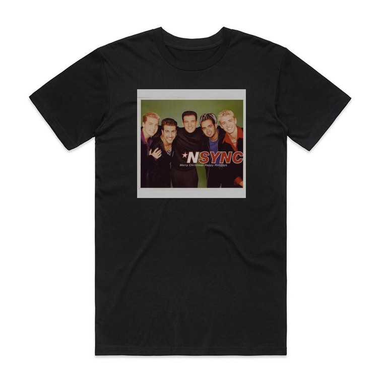 NSYNC Merry Christmas Happy Holidays 1 Album Cover T-Shirt Black