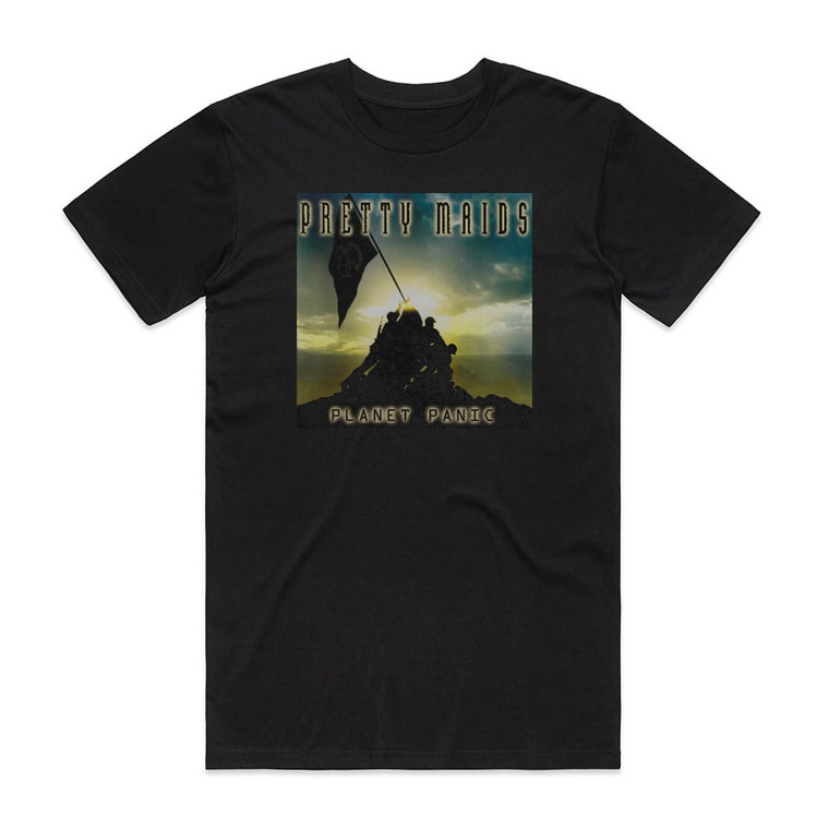 Pretty Maids Planet Panic Album Cover T-Shirt Black