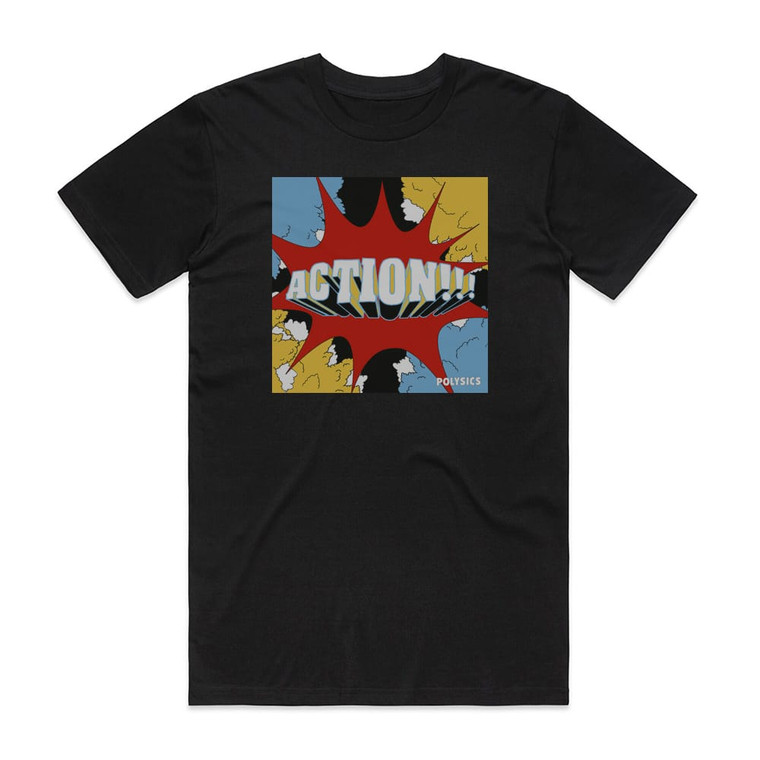 POLYSICS Action Album Cover T-Shirt Black