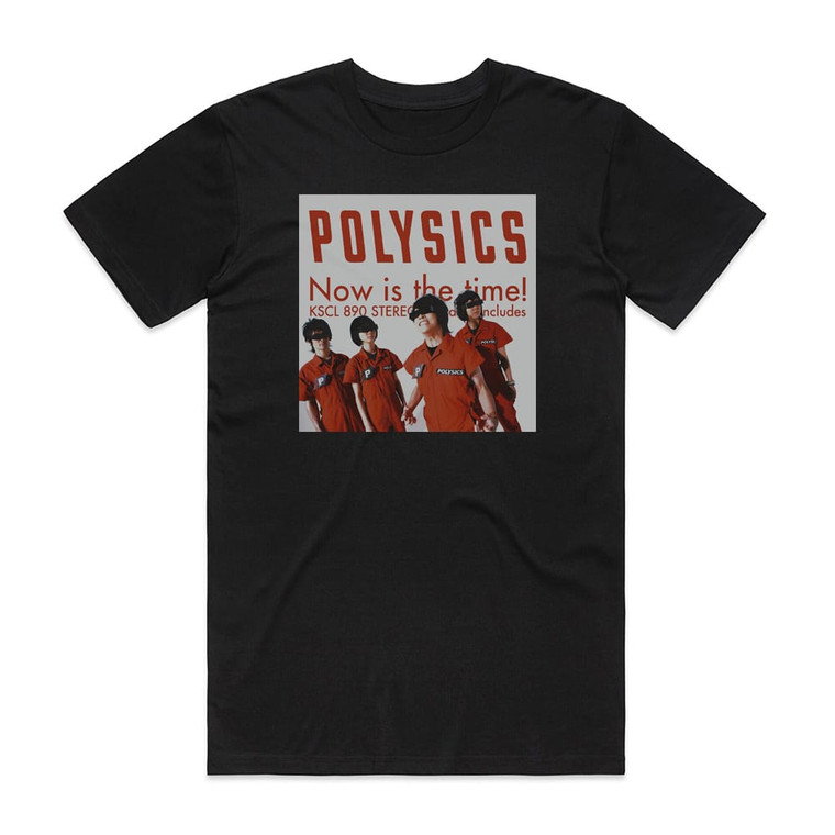 POLYSICS Now Is The Time Album Cover T-Shirt Black