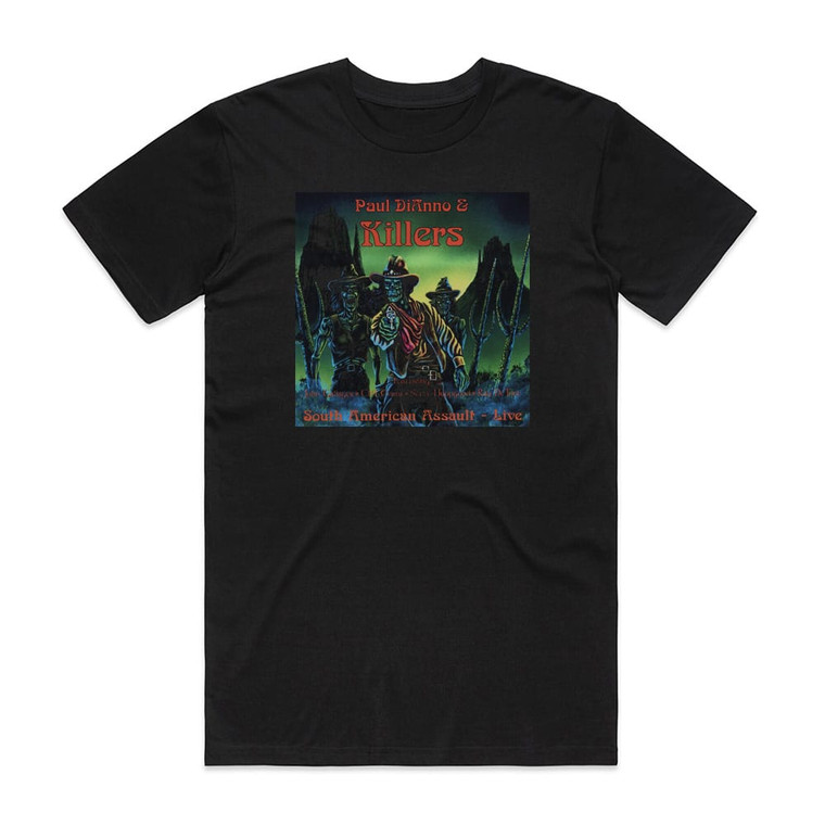 Paul DiAnno and Killers South American Assault 1 Album Cover T-Shirt Black