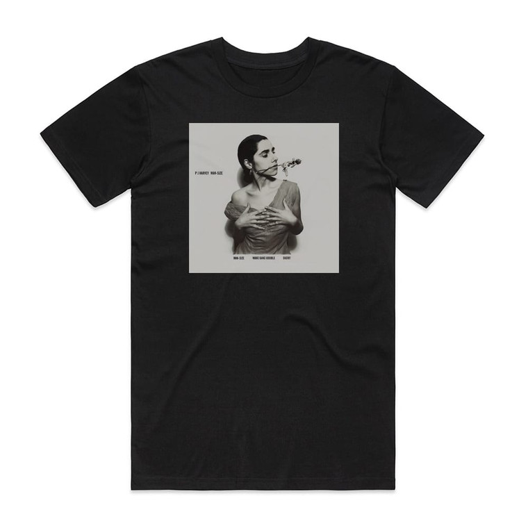 PJ Harvey Man Size Album Cover T-Shirt Black