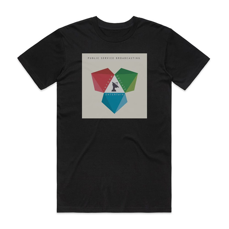 Public Service Broadcasting Inform Educate Entertain Album Cover T-Shirt Black