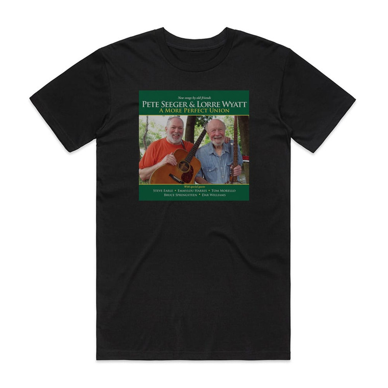 Pete Seeger A More Perfect Union Album Cover T-Shirt Black