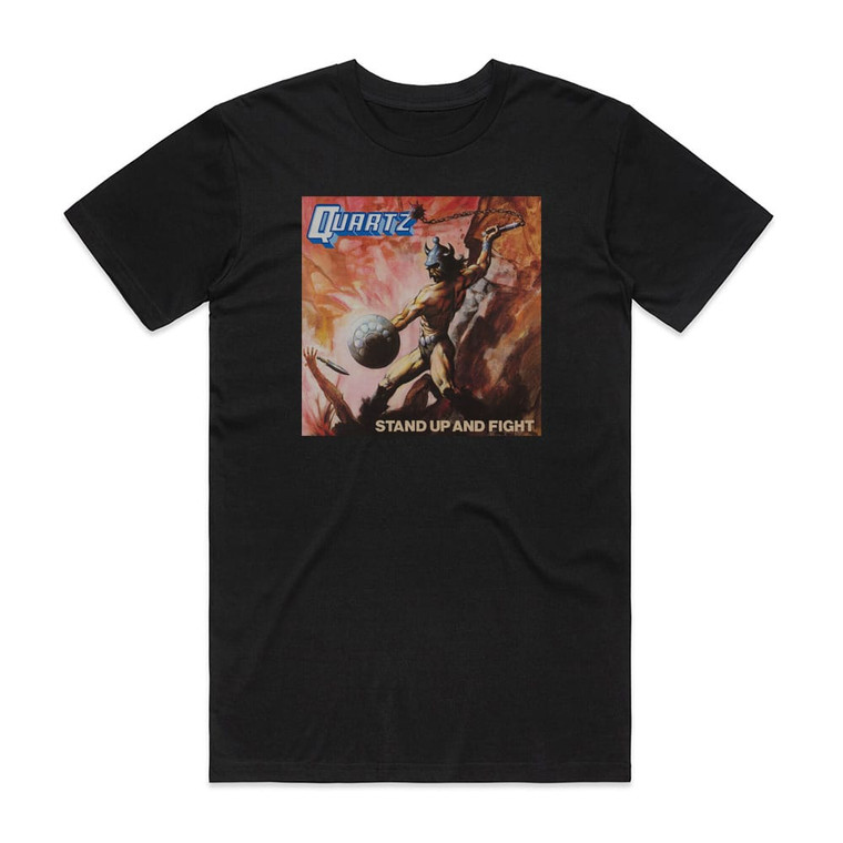 Quartz Stand Up And Fight Album Cover T-Shirt Black