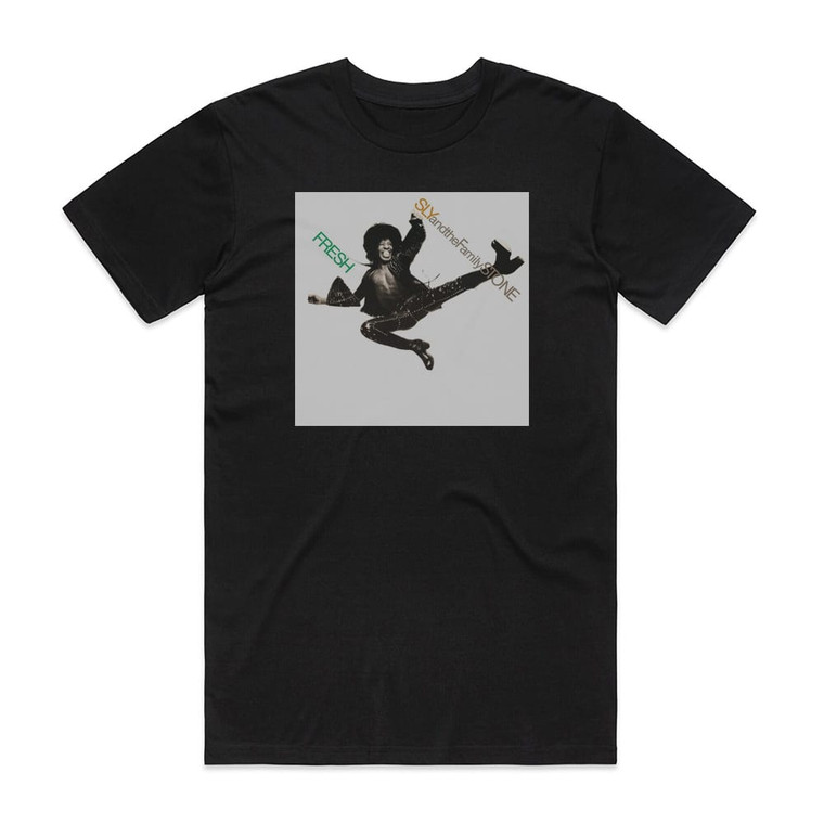 Sly and The Family Stone Fresh Album Cover T-Shirt Black