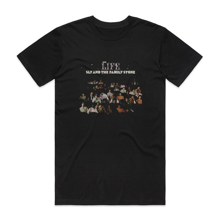 Sly and The Family Stone Life 1 Album Cover T-Shirt Black
