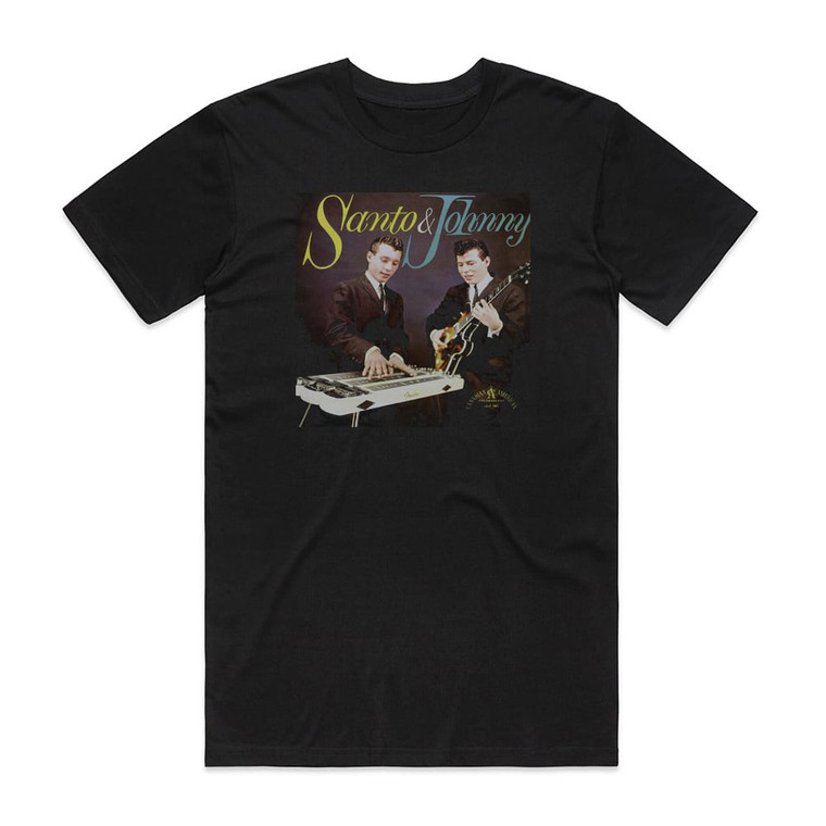 Santo and Johnny Santo Johnny Album Cover T-Shirt Black