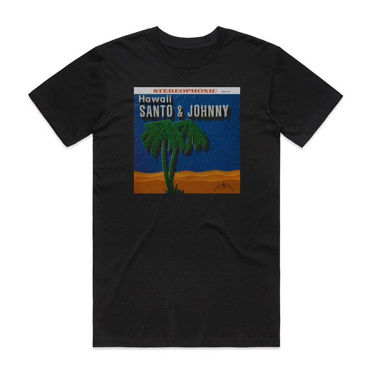 Santo and Johnny Hawaii 1 Album Cover T-Shirt Black