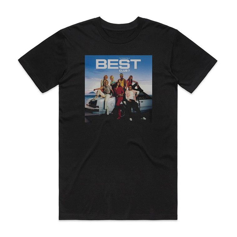 S Club The Best Of S Club 7 Album Cover T-Shirt Black