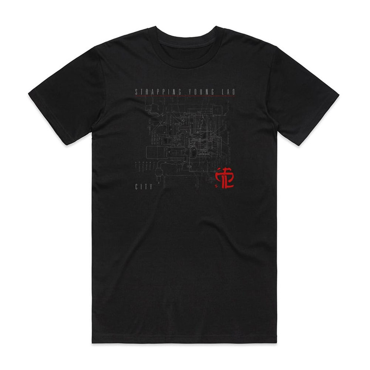 Strapping Young Lad City 2 Album Cover T-Shirt Black