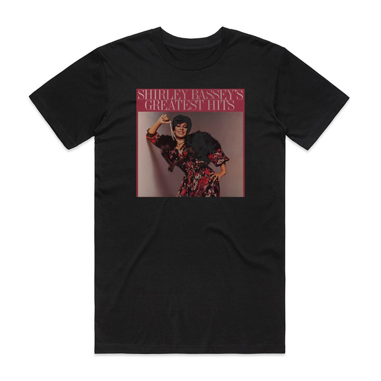 Shirley Bassey Greatest Hits Album Cover T-Shirt Black