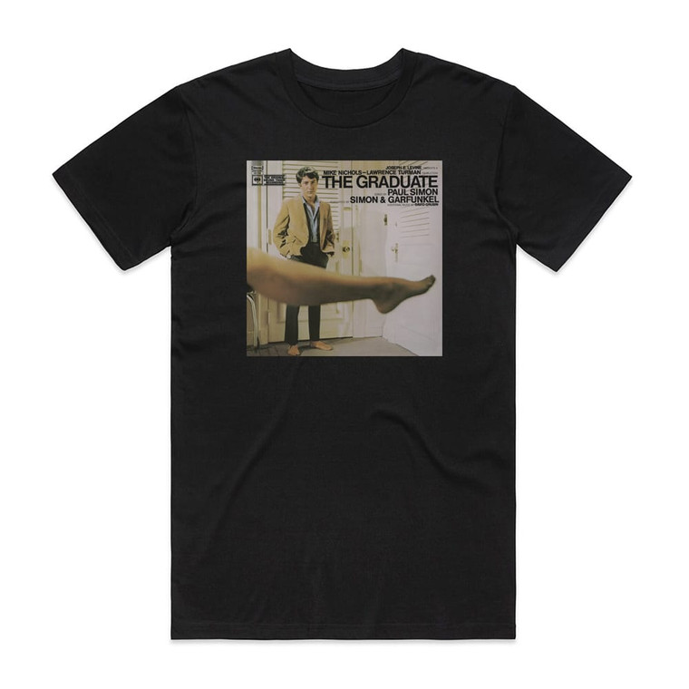 Simon and Garfunkel The Graduate 1 Album Cover T-Shirt Black