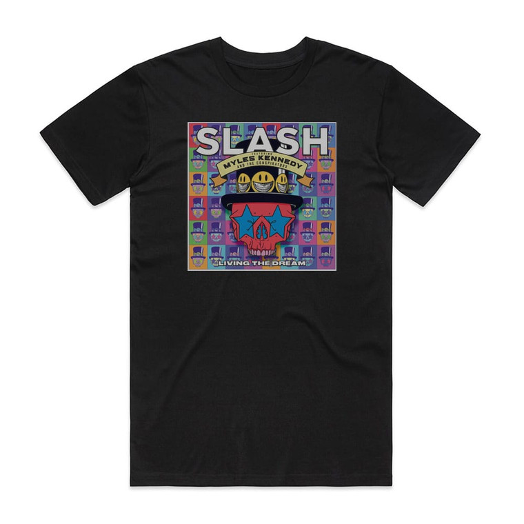 Slash feat Kennedy Miles and The Conspirators Living The Dream Album Cover T-Shirt Black