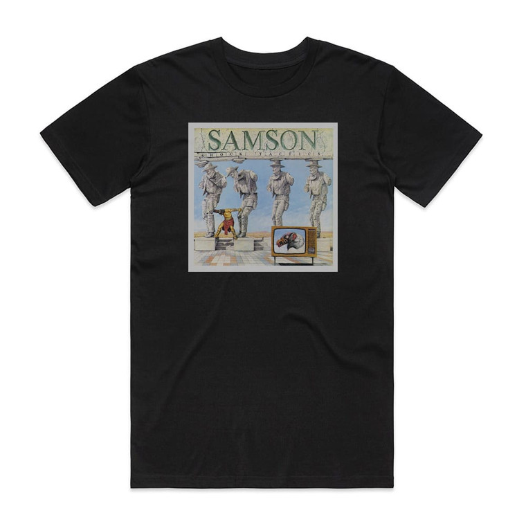 Samson Shock Tactics Album Cover T-Shirt Black