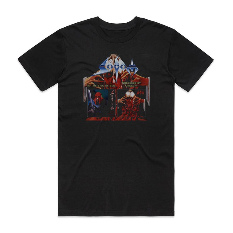 Sodom In The Sign Of Evil Obsessed By Cruelty Album Cover T-Shirt Black